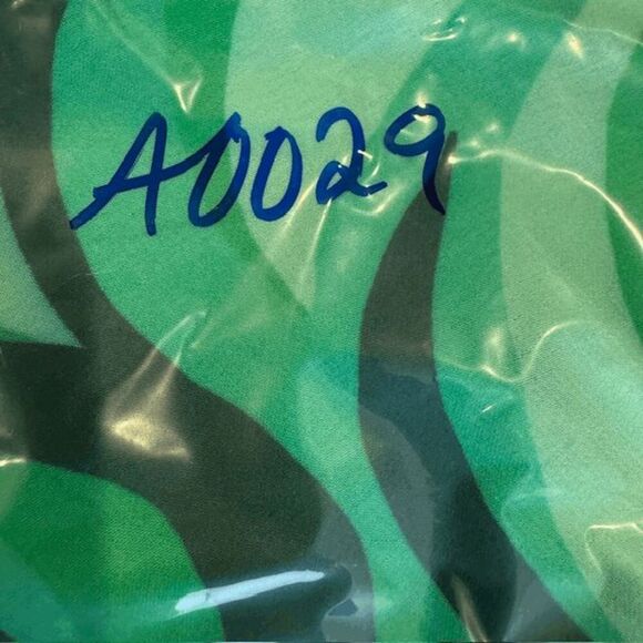 ZARA Slip Dress Draped Neck Spaghetti Strap Satin Green Swirl Print Size Small - Picture 8 of 8